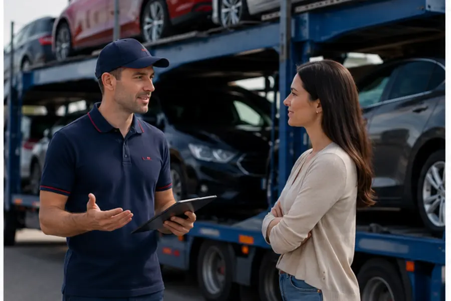 Vehicle condition inspection before auto transport