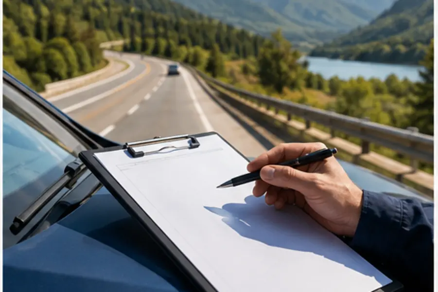 Vehicle condition inspection before auto transport
