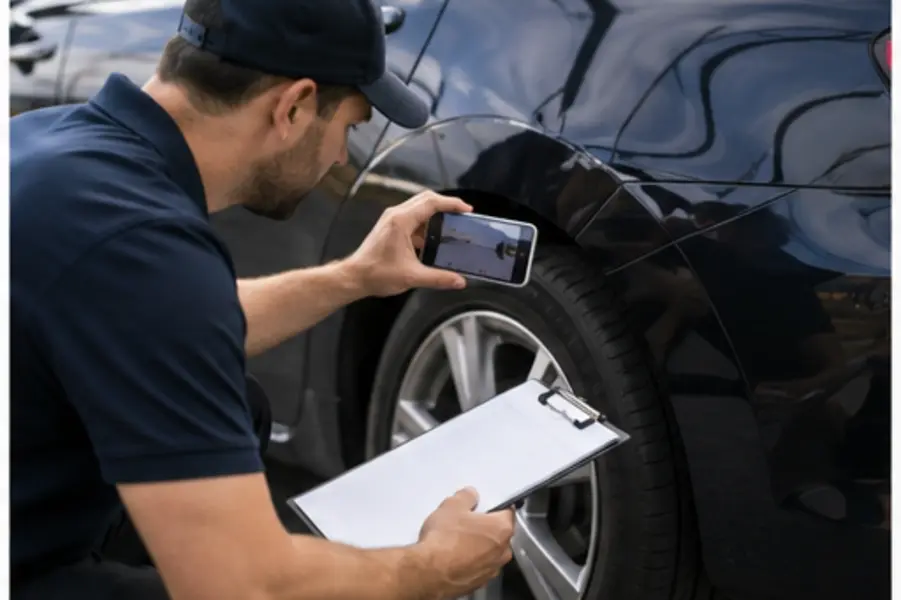 Vehicle condition inspection before auto transport