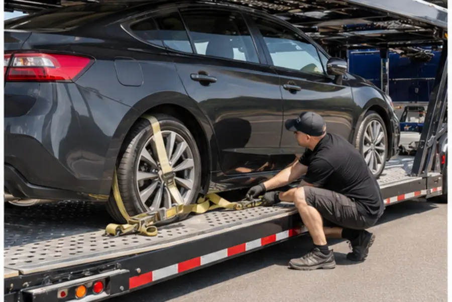 Vehicle condition inspection before auto transport